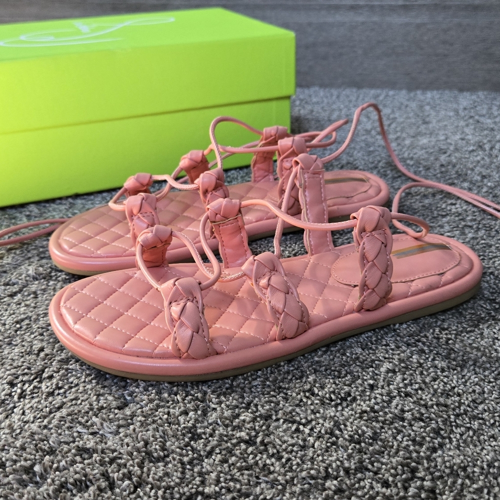 Sam Edelman Zariah Sandal Quilted Braided Sandals in Pink NEW size 7